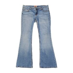 NOBO Juniors 11 Low Rise Flare Jeans 35x31 Y2K Light Wash Bell Bottom 9" Rise